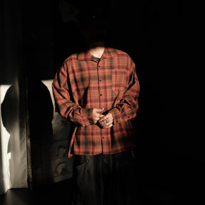 <span style="color: #f50b0b;">Last One</span> INTODUSK / DISCIPLE PLAID SHIRT ORANGE PLAID