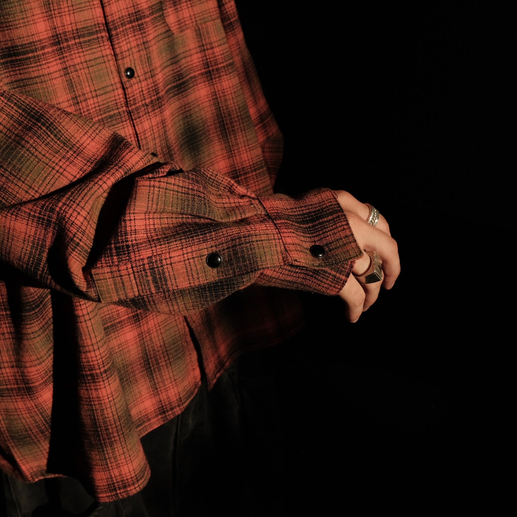 <span style="color: #f50b0b;">Last One</span> INTODUSK / DISCIPLE PLAID SHIRT ORANGE PLAID