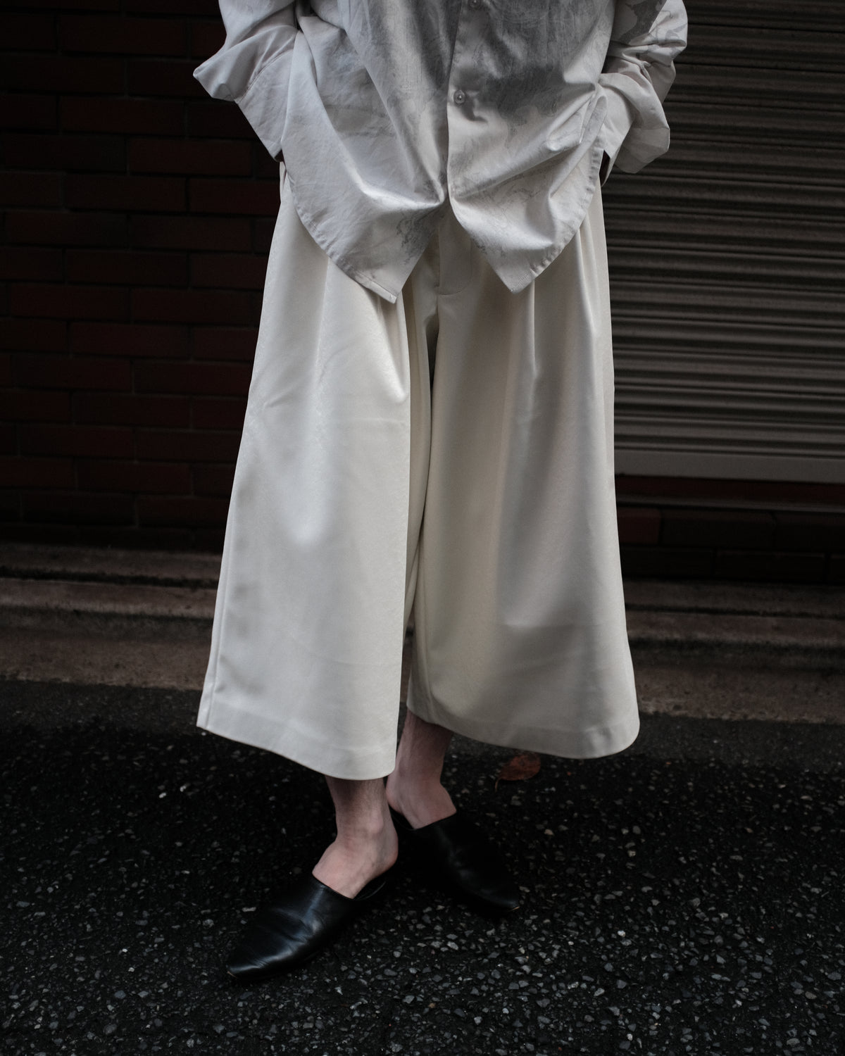 1313 SELAH / CITO ECO LEATHER SHORTS OFF WHITE