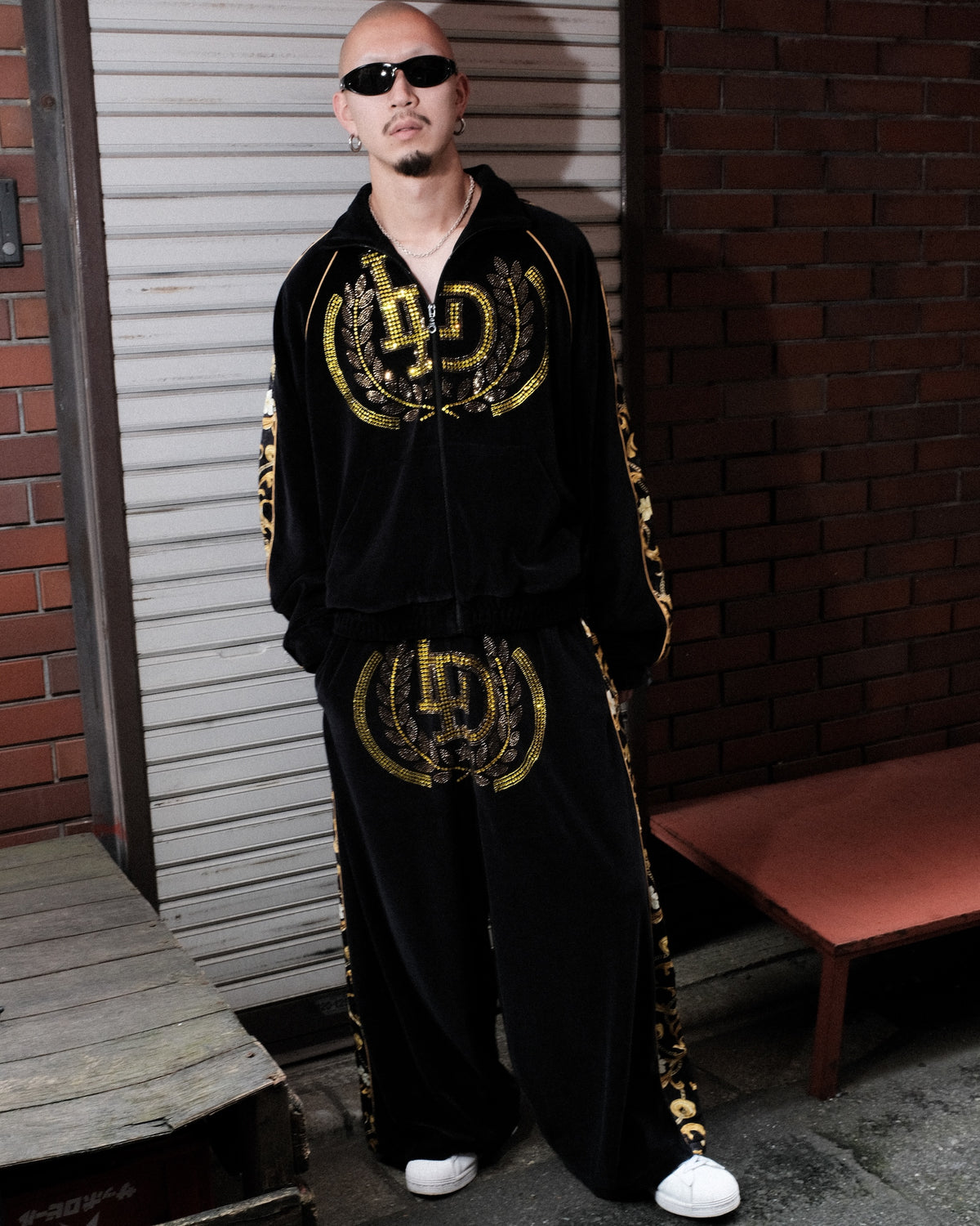 LU'U DAN / SUPA-SLEAZE TRACKPANTS BAROQUE BLACK