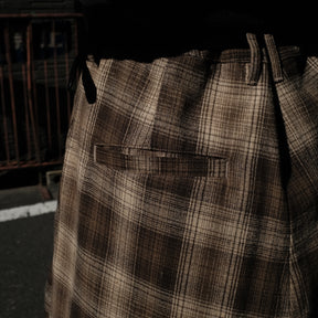<span style="color: #f50b0b;">Last One</span> INTODUSK / TUCK PLEAT PLAID PANT BEIGE PLAID