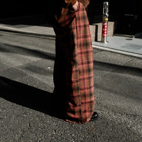 INTODUSK / TUCK PLEAT PLAID PANT ORANGE PLAID