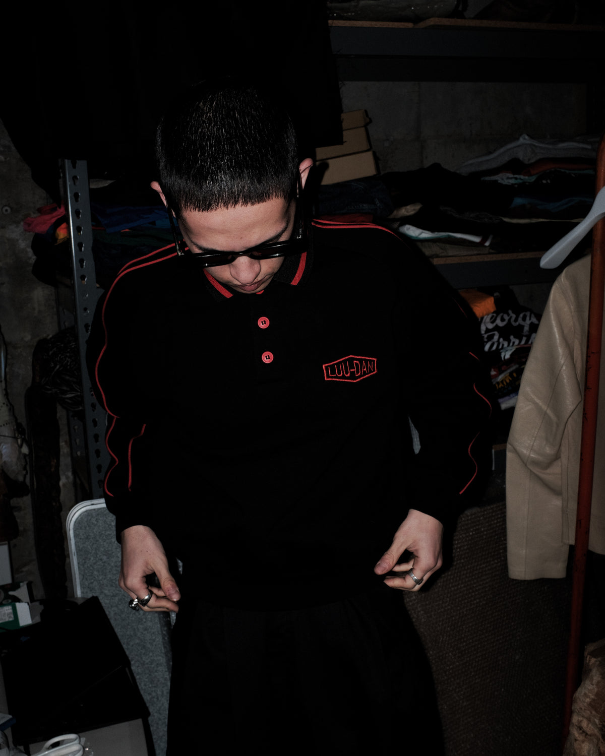 <span style="color: #f50b0b;">Last One</span> LU'U DAN / PIT STOP POLO BLACK RED