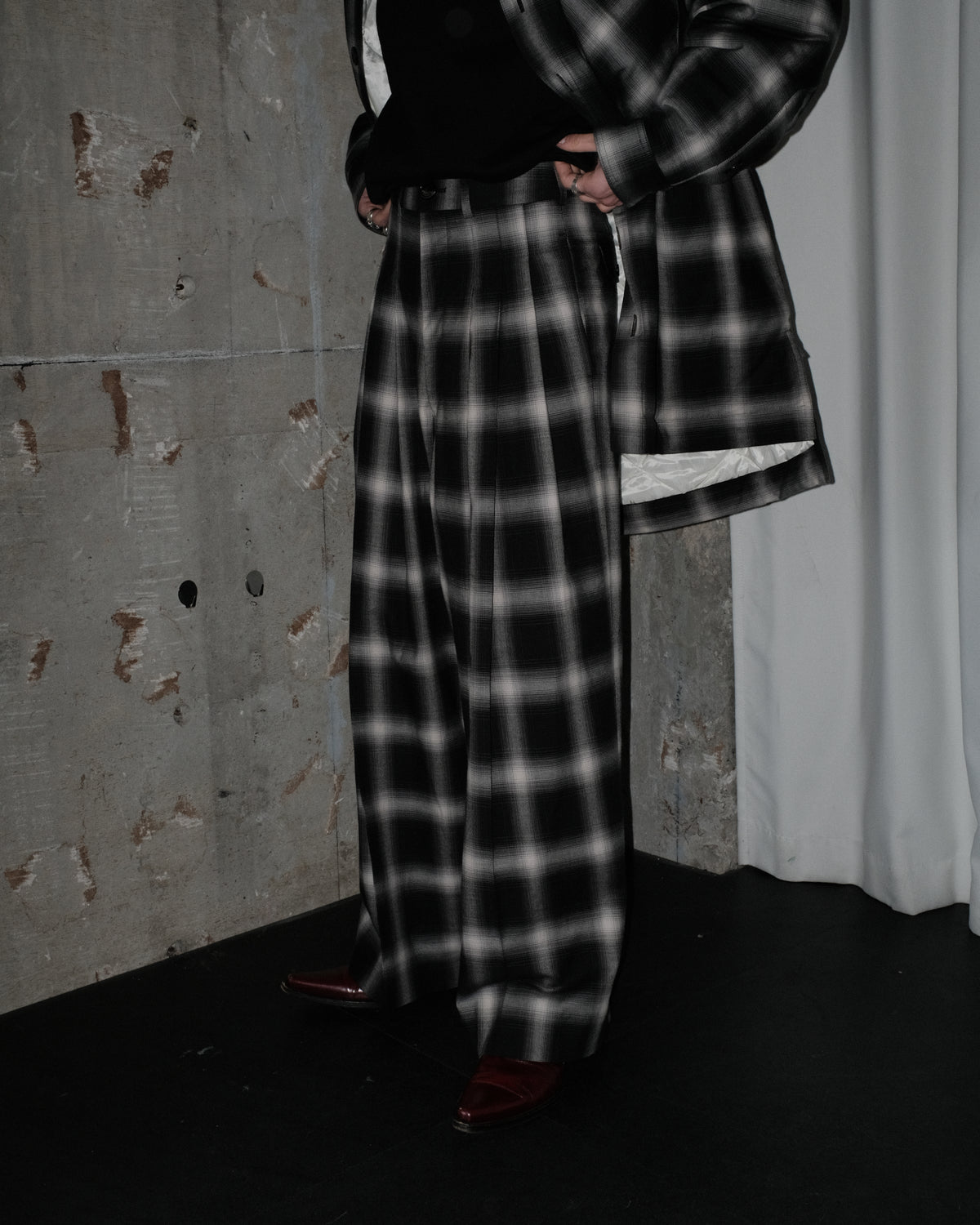 LU'U DAN / TRIPLE PLEAT TROUSERS OMBRE CHECK