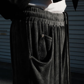 <span style="color: #f50b0b;">Last One</span> INTODUSK / CARGO RIBKNIT PANT WASHED BLACK ORGANIC