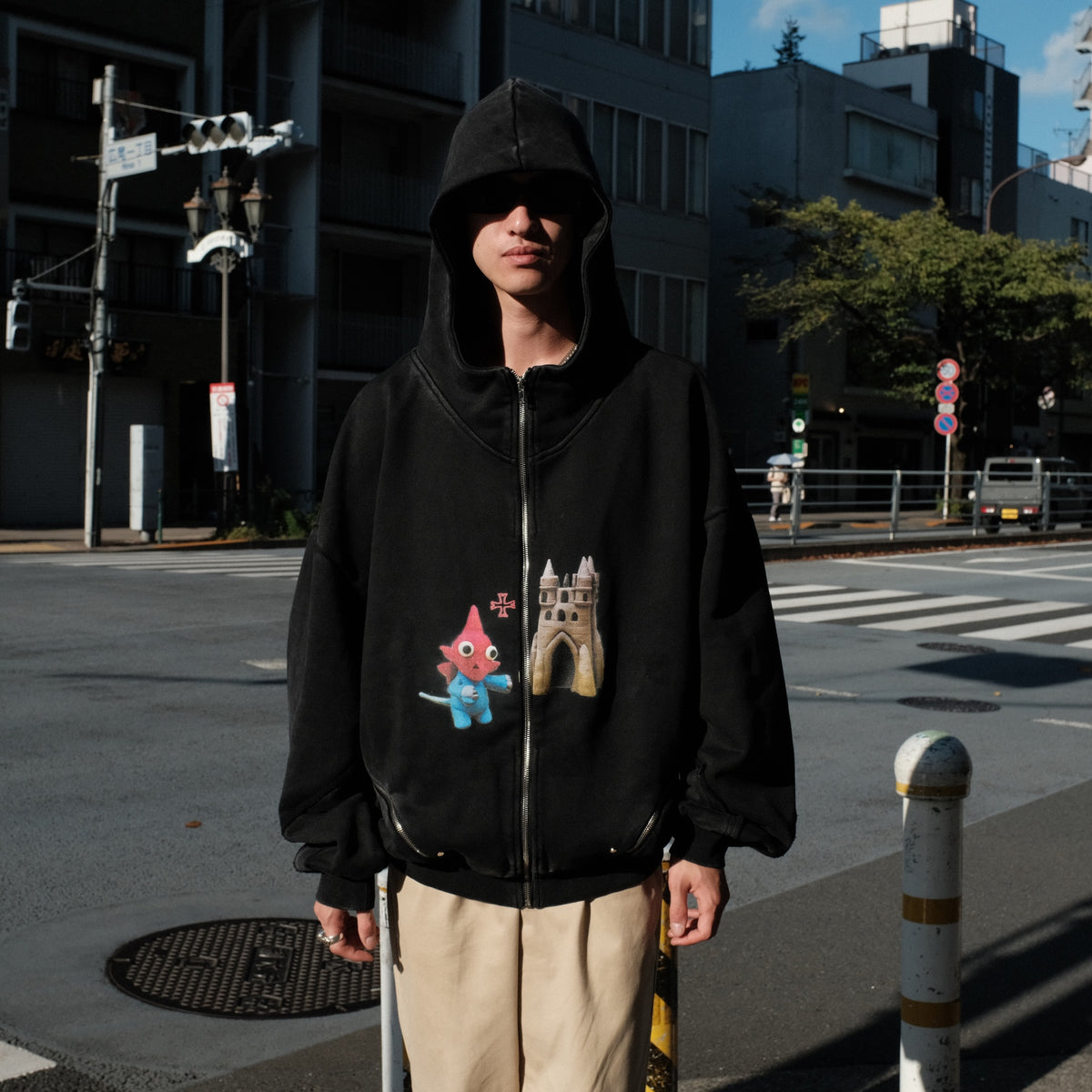 LUXENBURG / FRIAR HOODIE ZIP - GOOBAB COAL