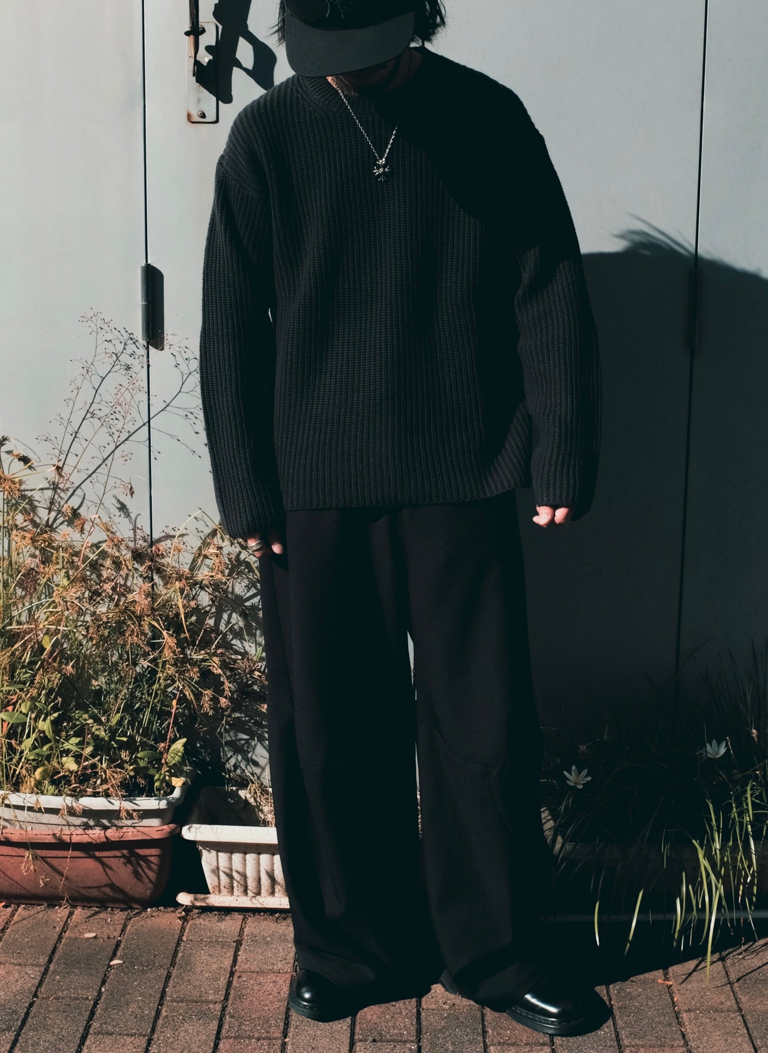 Calvin Klein / LS CREWNECK RIB SWEATER BLACK