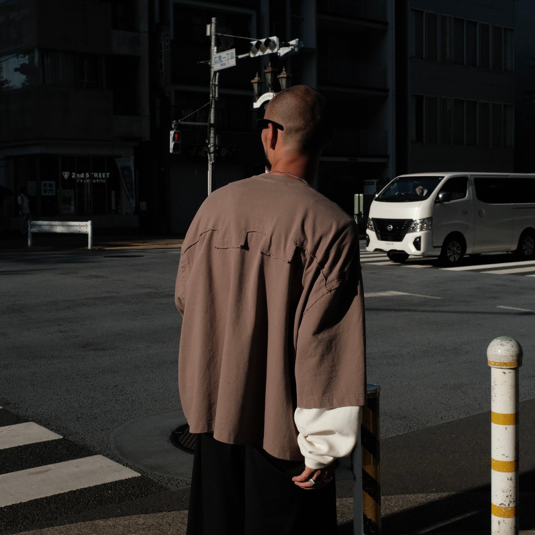 LUXENBURG / LS CASTLE TEE - LAYERED WAFFLE TAUPE