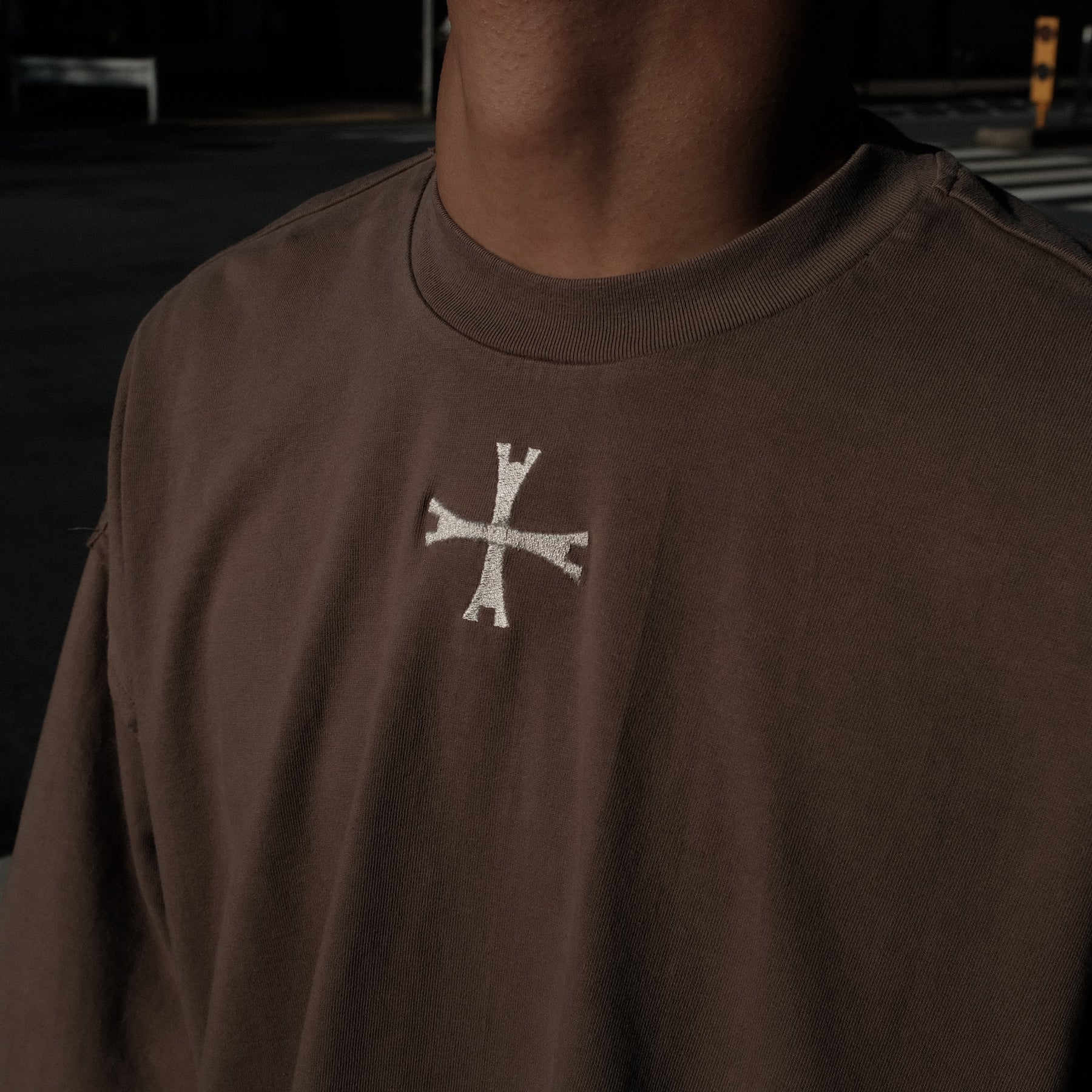 LUXENBURG / LS CASTLE TEE - LAYERED WAFFLE TAUPE