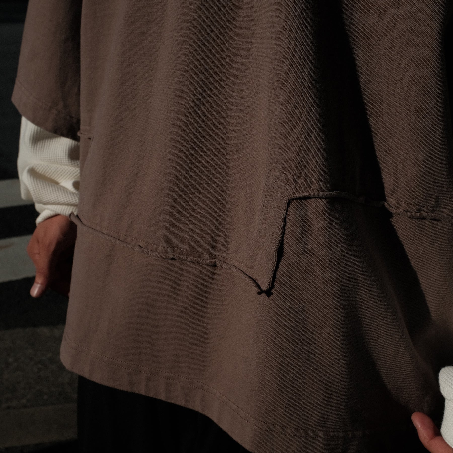 LUXENBURG / LS CASTLE TEE - LAYERED WAFFLE TAUPE