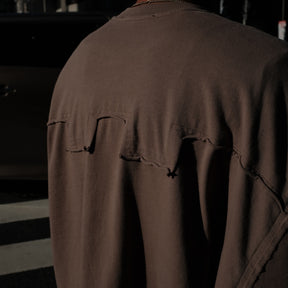 LUXENBURG / LS CASTLE TEE - LAYERED WAFFLE TAUPE
