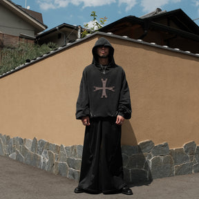 LUXENBURG / FRIAR HOODIE AGED BLACK