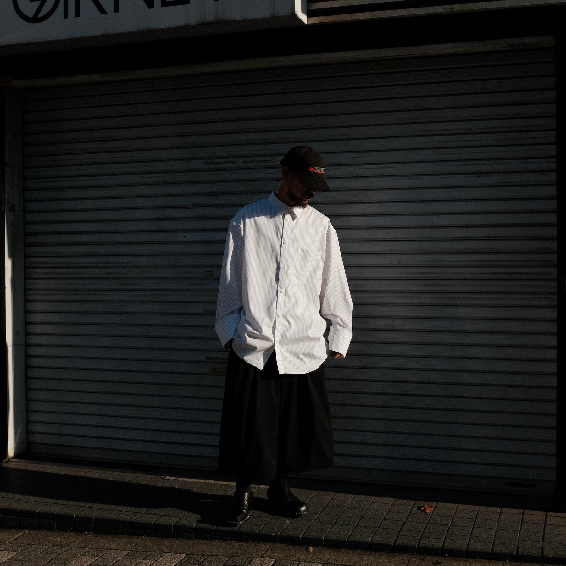 TENDER PERSON / STRIPE SUPIMA SHIRT WHITE