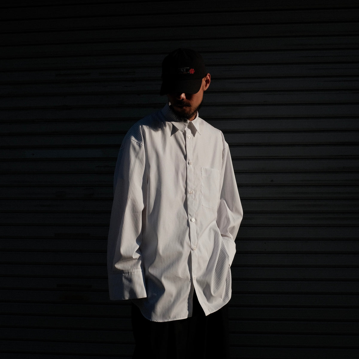 TENDER PERSON / STRIPE SUPIMA SHIRT WHITE