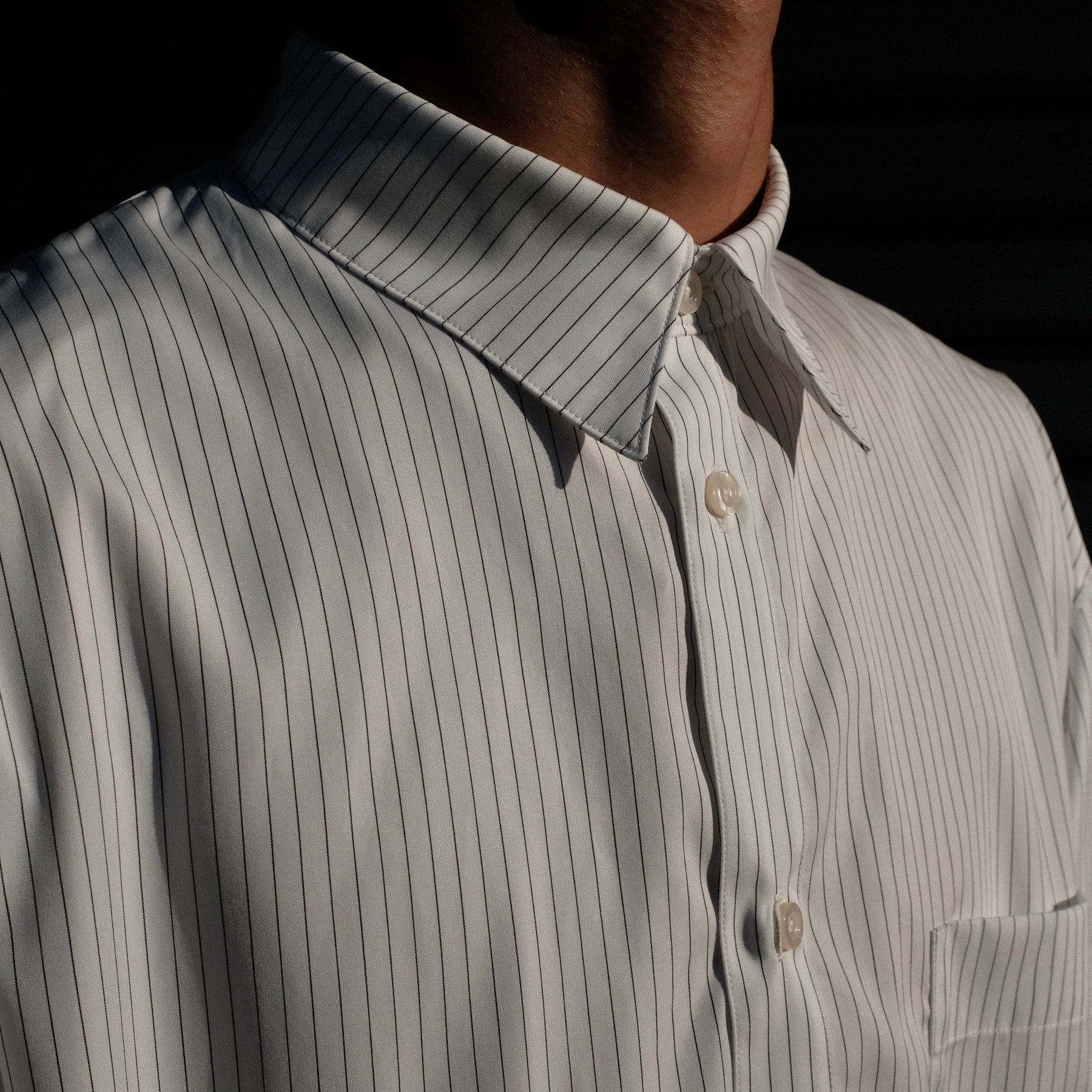 TENDER PERSON / STRIPE SUPIMA SHIRT WHITE