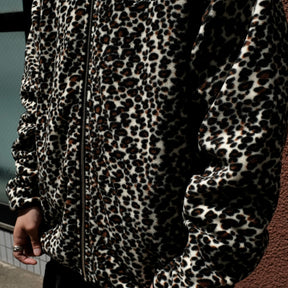 Grand Collection / REVERSIBLE FLEECE LEOPARD PRINT JACKET