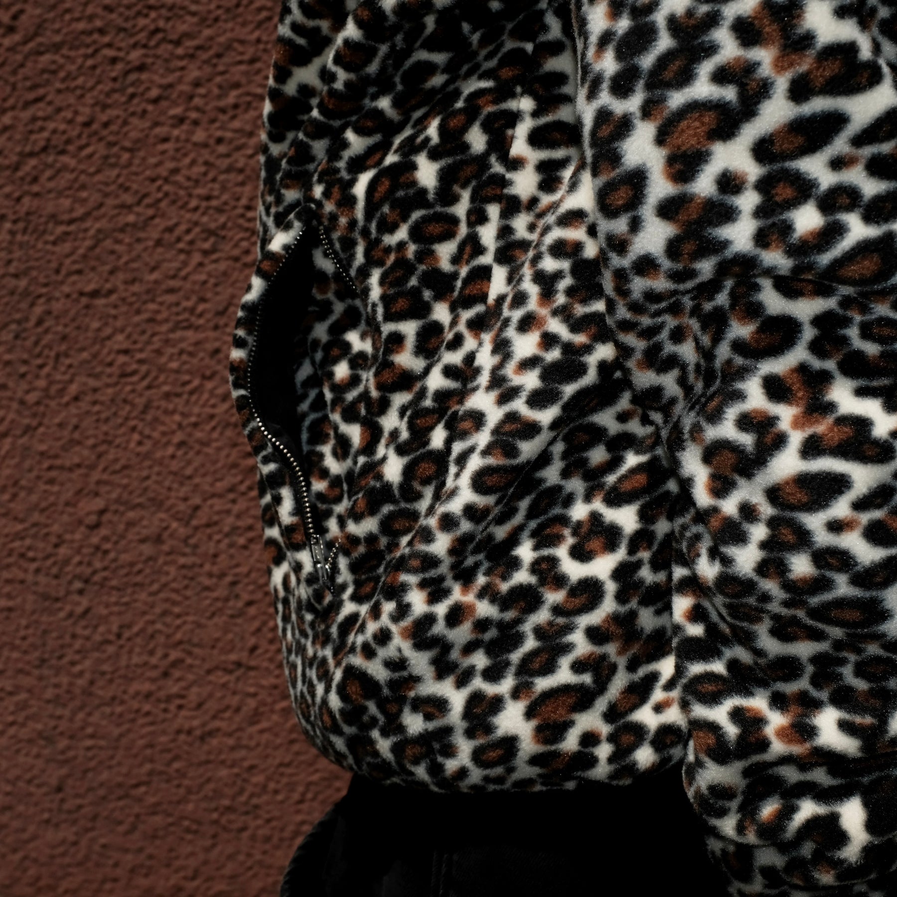 Grand Collection / REVERSIBLE FLEECE LEOPARD PRINT JACKET