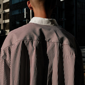 <span style="color: #f50b0b;">Last One</span> TENDER PERSON / STRIPE SUPIMA SHIRT BURGUNDY