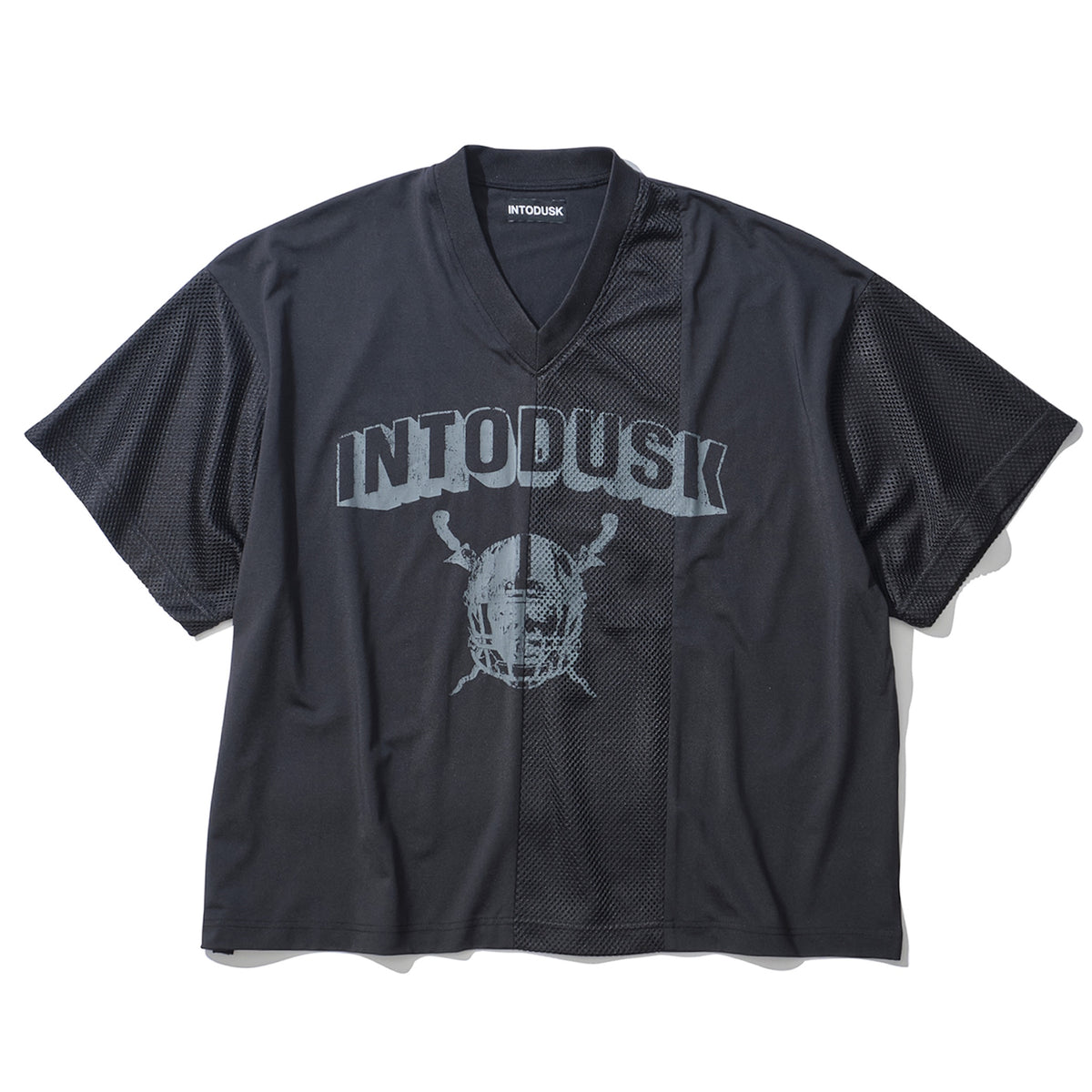 INTODUSK / SS V NECK MESH T BLACK