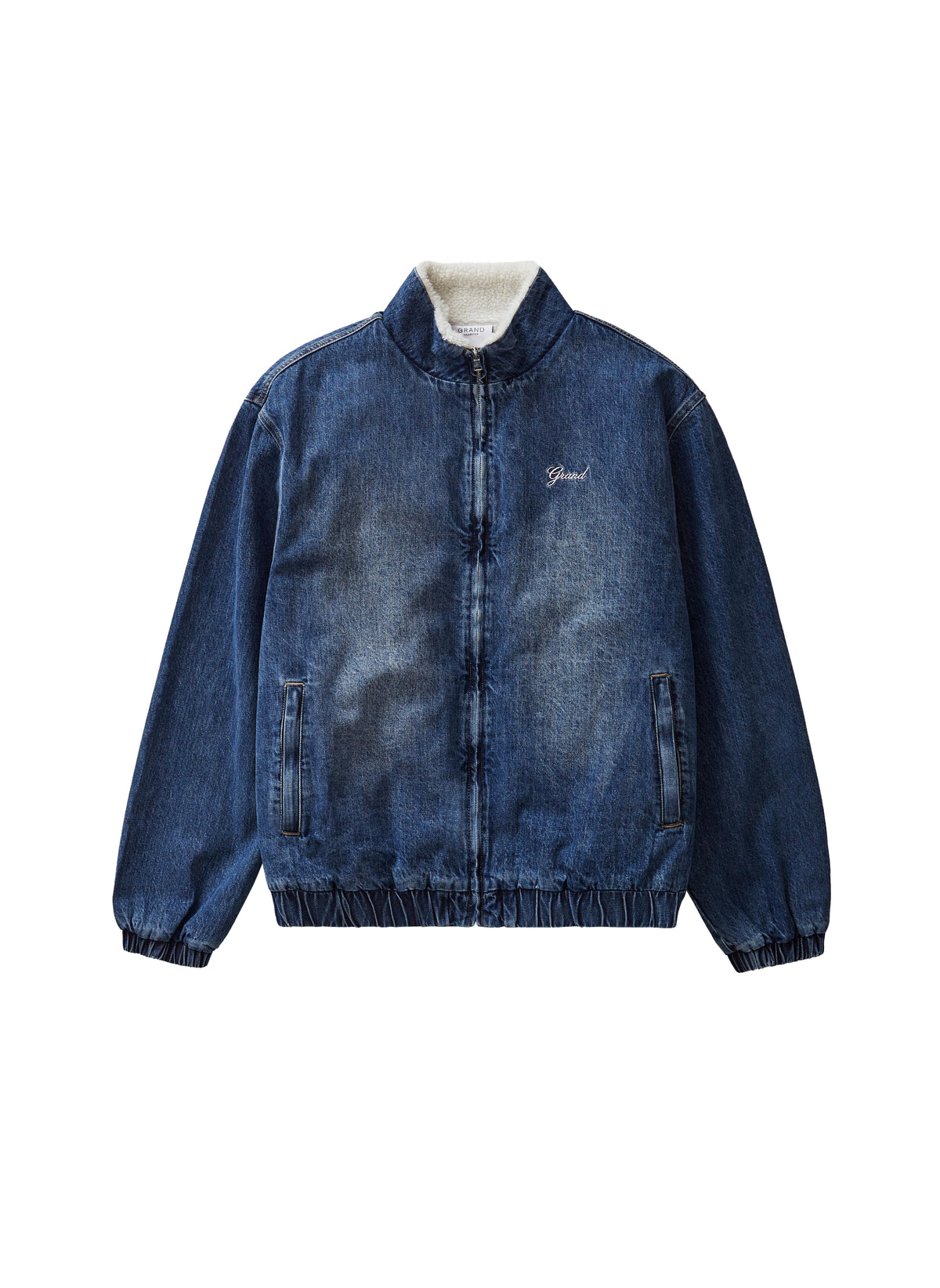 <span style="color: #f50b0b;">Last One</span> Grand Collection / DENIM SHERPA LINED TRACK JACKET