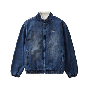 Grand Collection / DENIM SHERPA LINED TRACK JACKET