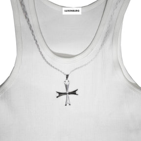LUXENBURG / RIB TANK CHAIN PRINT CHALK WHITE