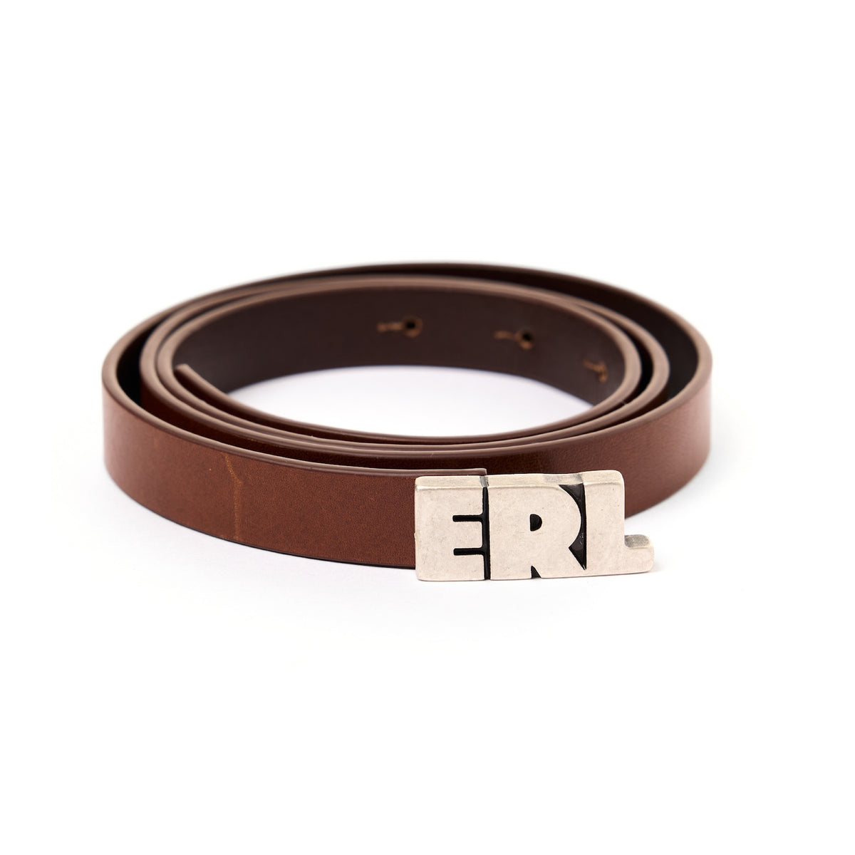 ERL / UNISEX ERL LEATHER BELT SKINNY LEATHER BROWN