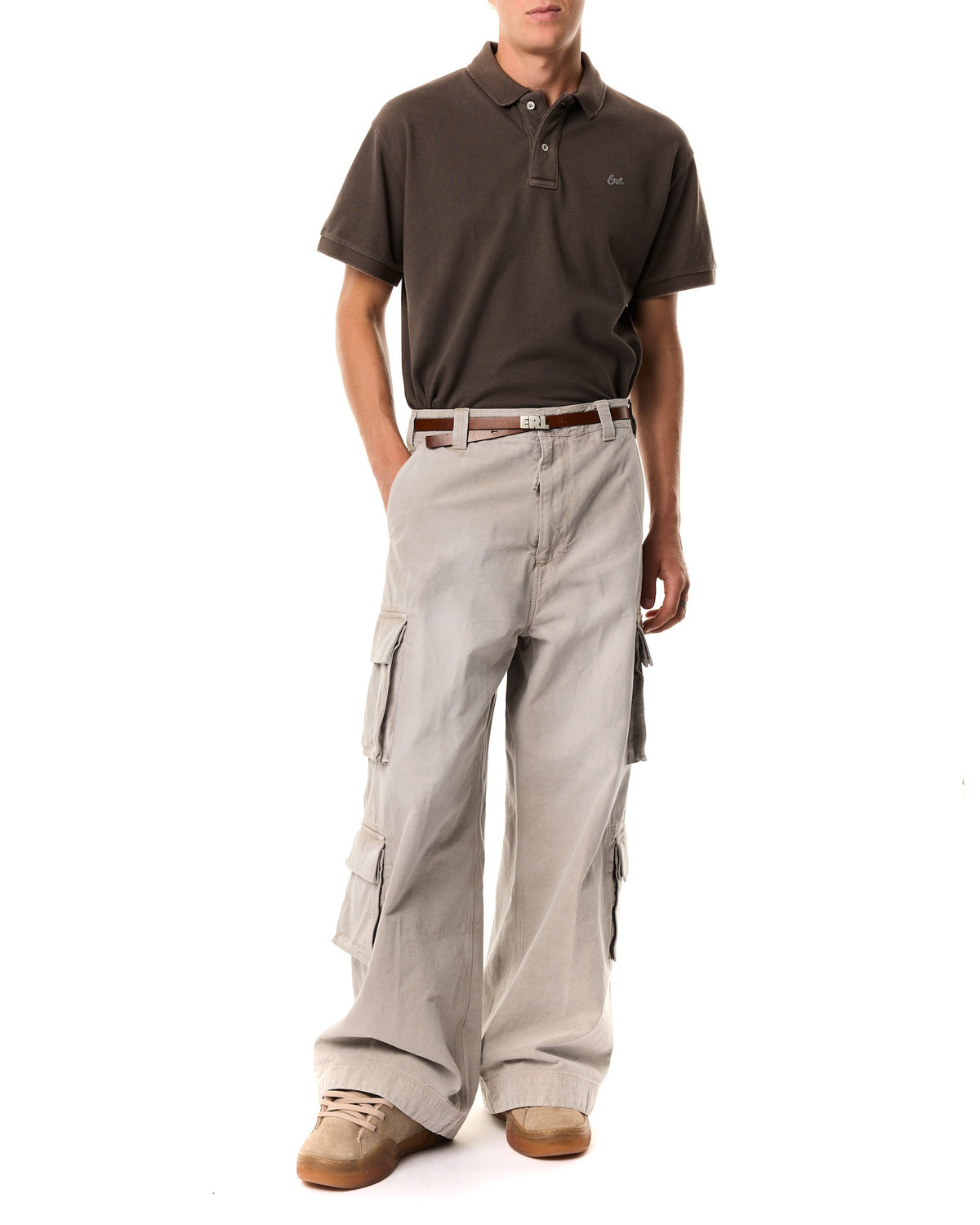 <span style="color: #f50b0b;">Last One</span> ERL / UNISEX CARGO PANTS WOVEN BEIGE