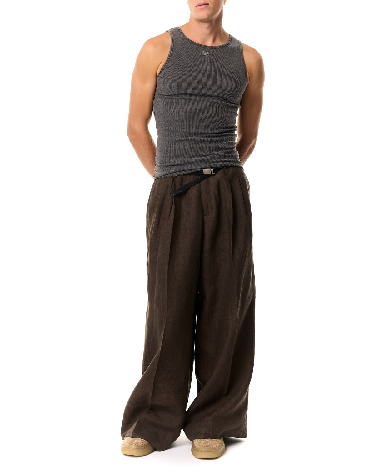 ERL / MEN FADED BLACK TANK TOP KNIT FADED BLACK