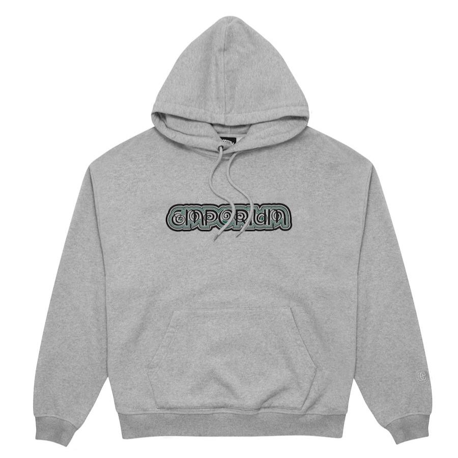 <span style="color: #f50b0b;">Last One</span> EMPORIUM / HERITAGE LOGO HOOD GREY MARL