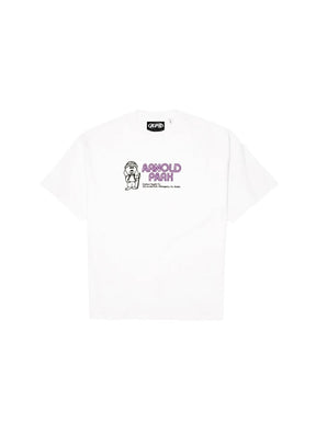<span style="color: #f50b0b;">Last One</span> ARNOLD PARK STUDIOS / HIKER DOG LOGO SS T WHITE