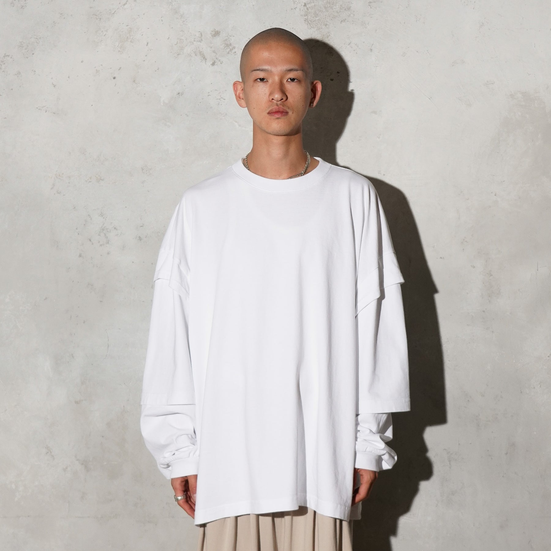THE MAGUEY / LAYERD SLEEVE T WHITE
