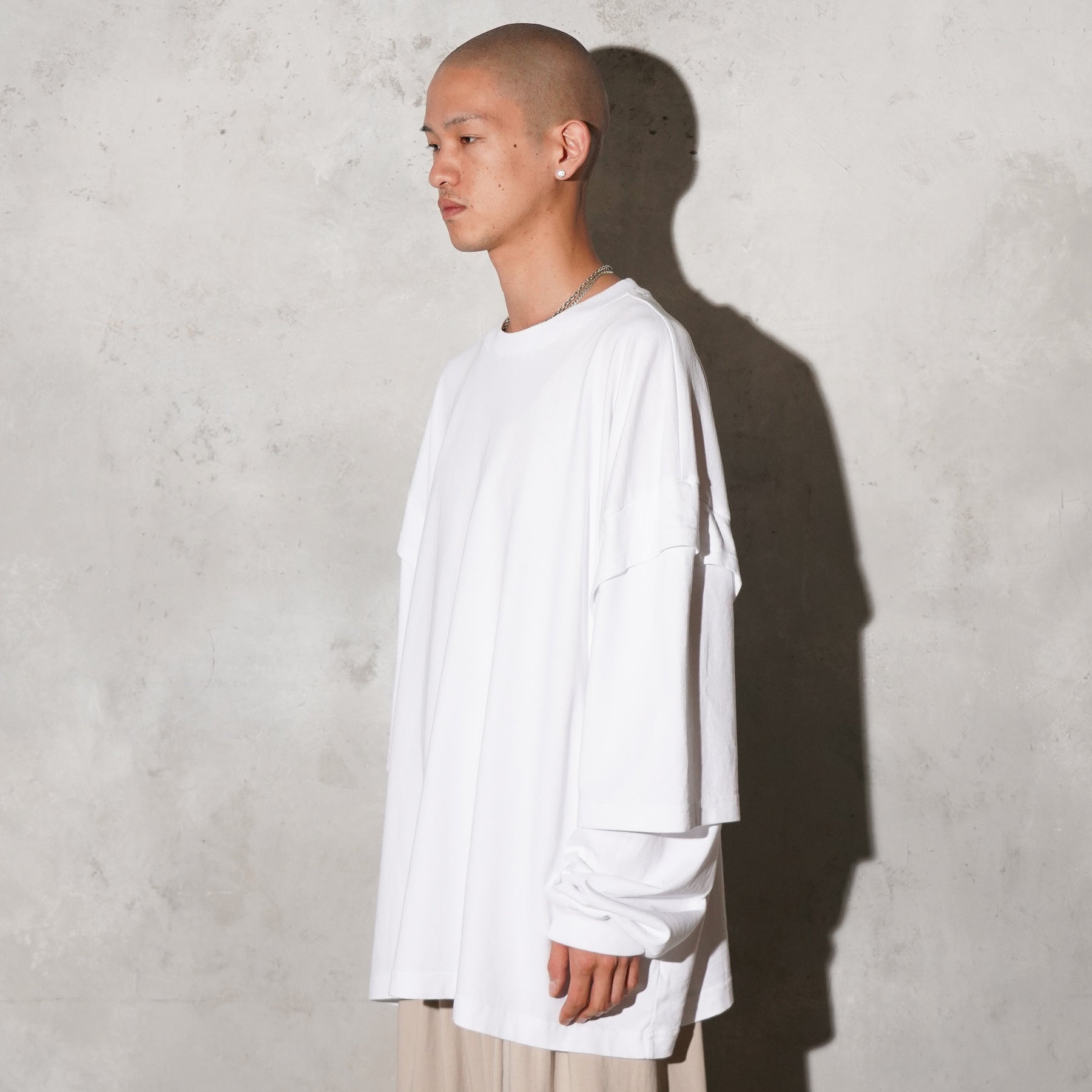 THE MAGUEY / LAYERD SLEEVE T WHITE