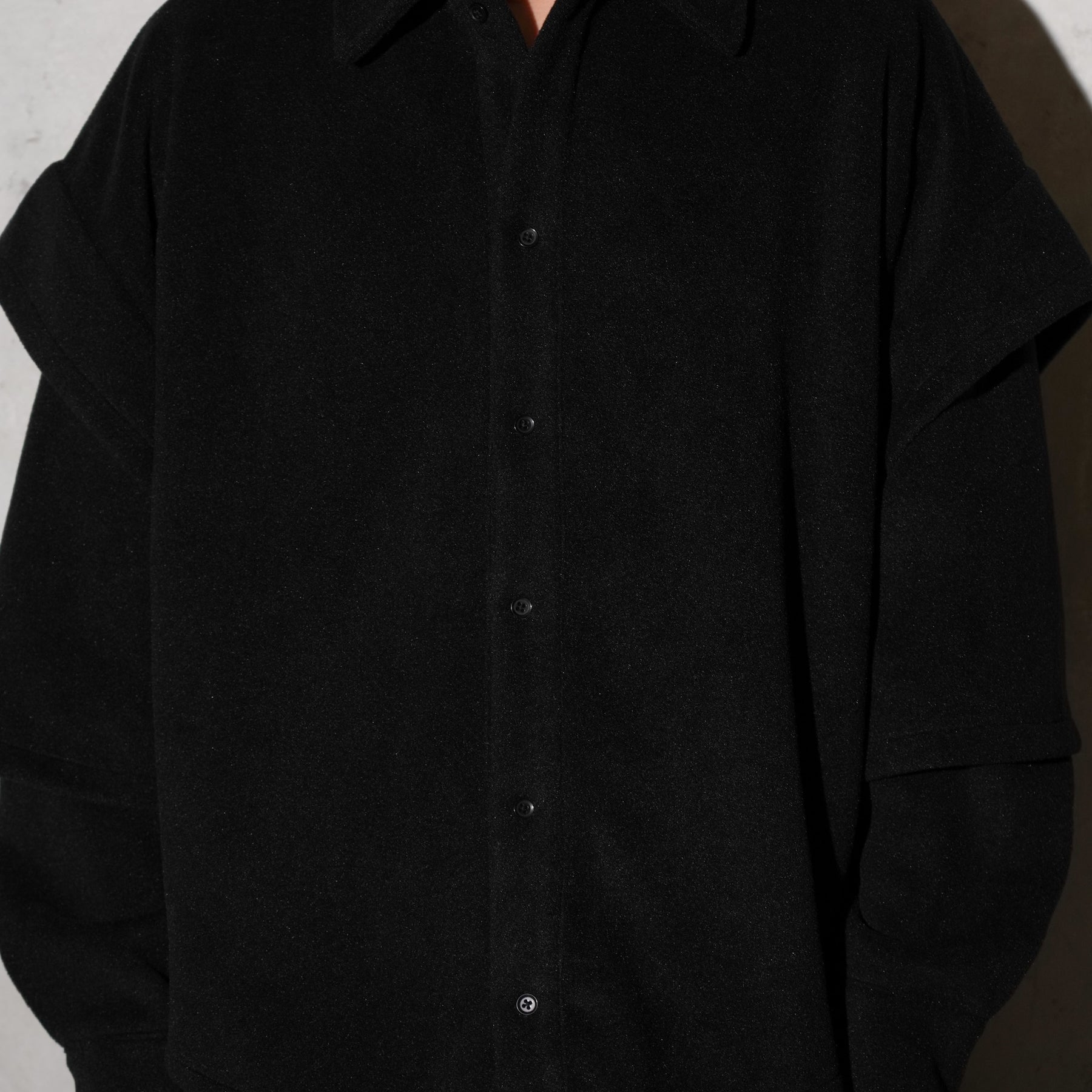THE MAGUEY / LAYERD SLEEVES SHIRT BLACK