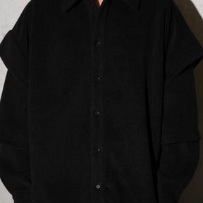 THE MAGUEY / LAYERD SLEEVES SHIRT BLACK
