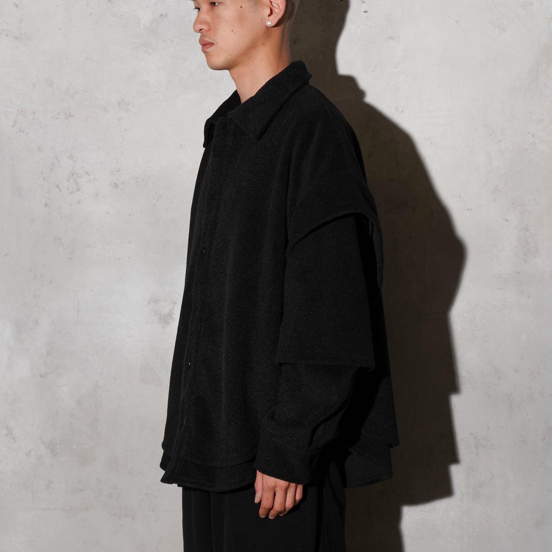 THE MAGUEY / LAYERD SLEEVES SHIRT BLACK