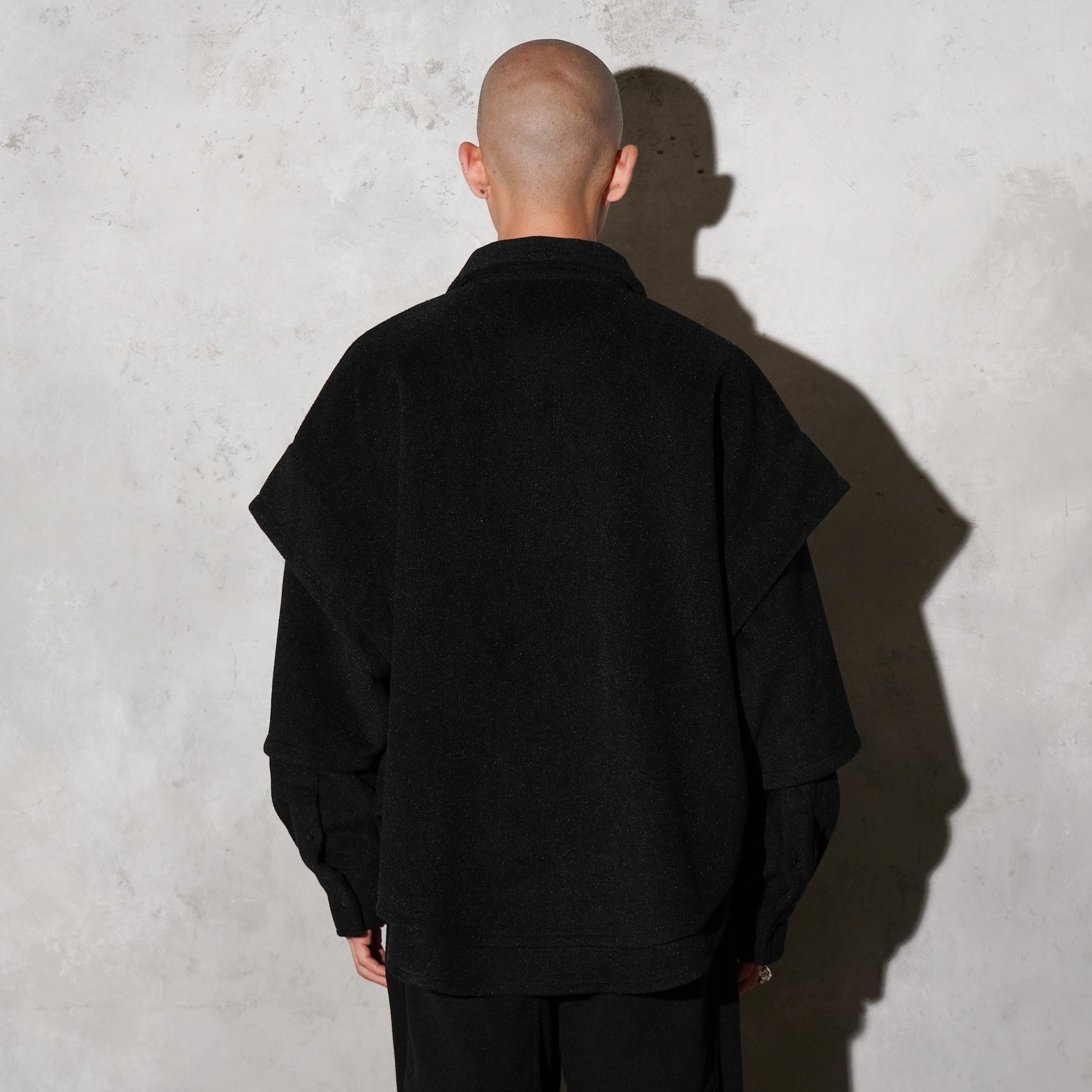 THE MAGUEY / LAYERD SLEEVES SHIRT BLACK