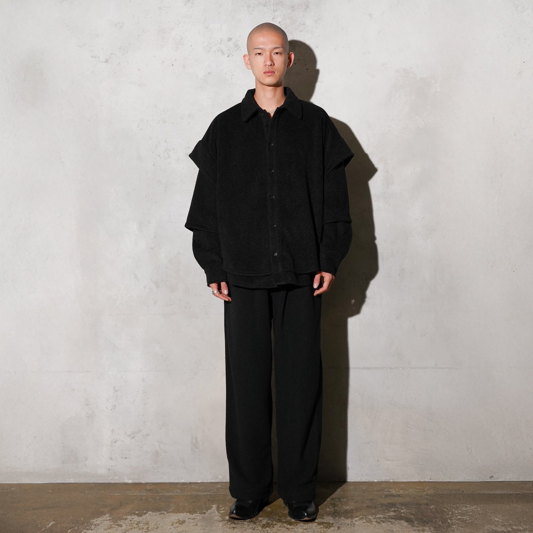 THE MAGUEY / LAYERD SLEEVES SHIRT BLACK