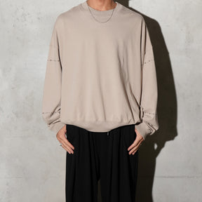 THE MAGUEY / CREW NECK WITH SLEEVES CUT BEIGE
