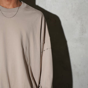 THE MAGUEY / CREW NECK WITH SLEEVES CUT BEIGE