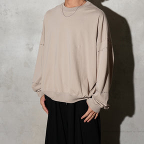 THE MAGUEY / CREW NECK WITH SLEEVES CUT BEIGE