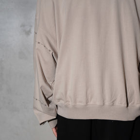 THE MAGUEY / CREW NECK WITH SLEEVES CUT BEIGE