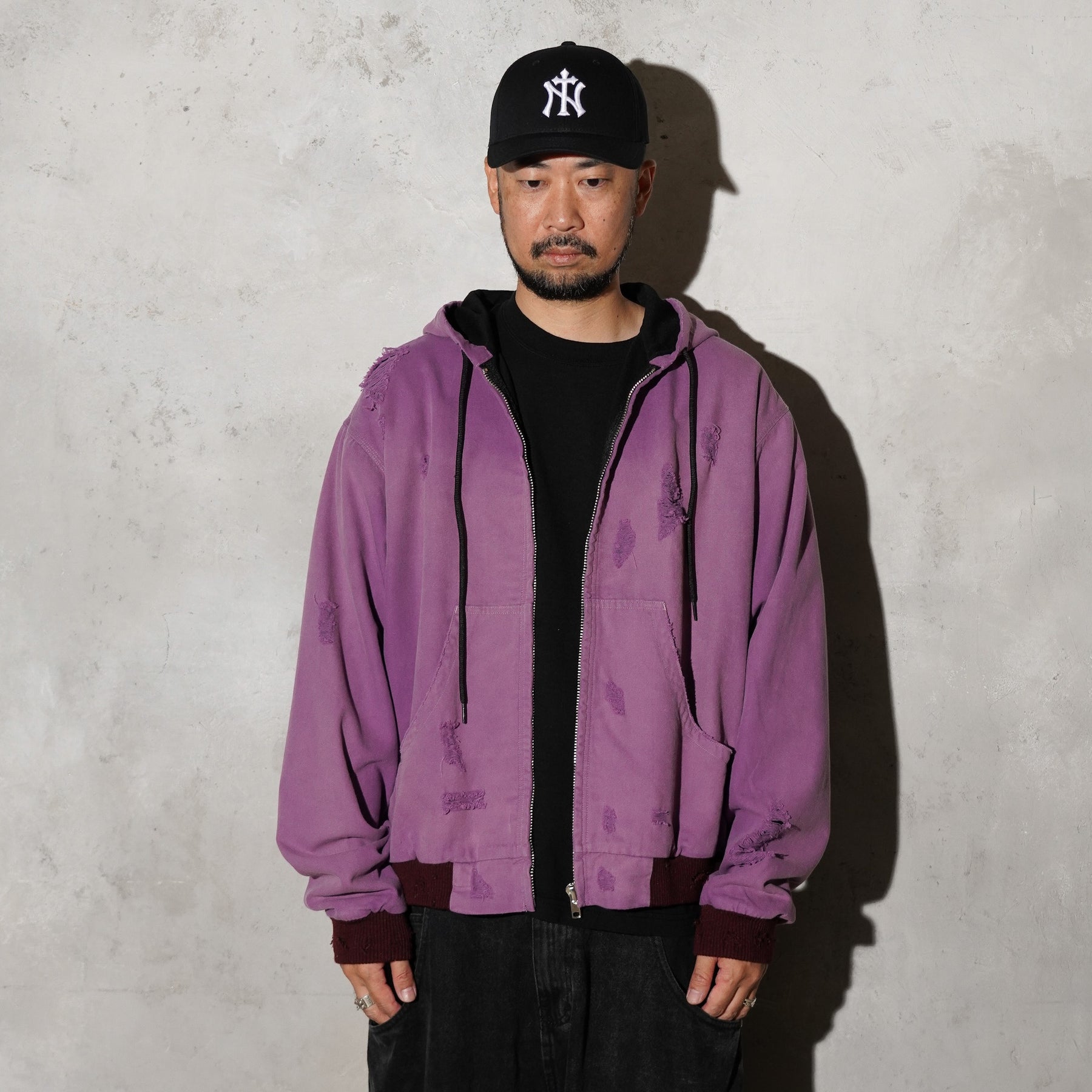 THE MAGUEY / DAMAGE WORK HOODIE PURPLE