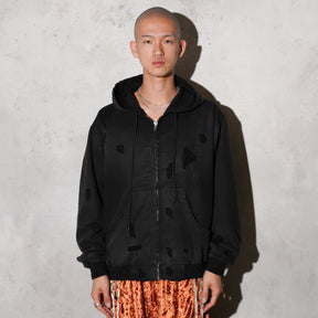 THE MAGUEY / DAMAGE WORK HOODIE BLACK