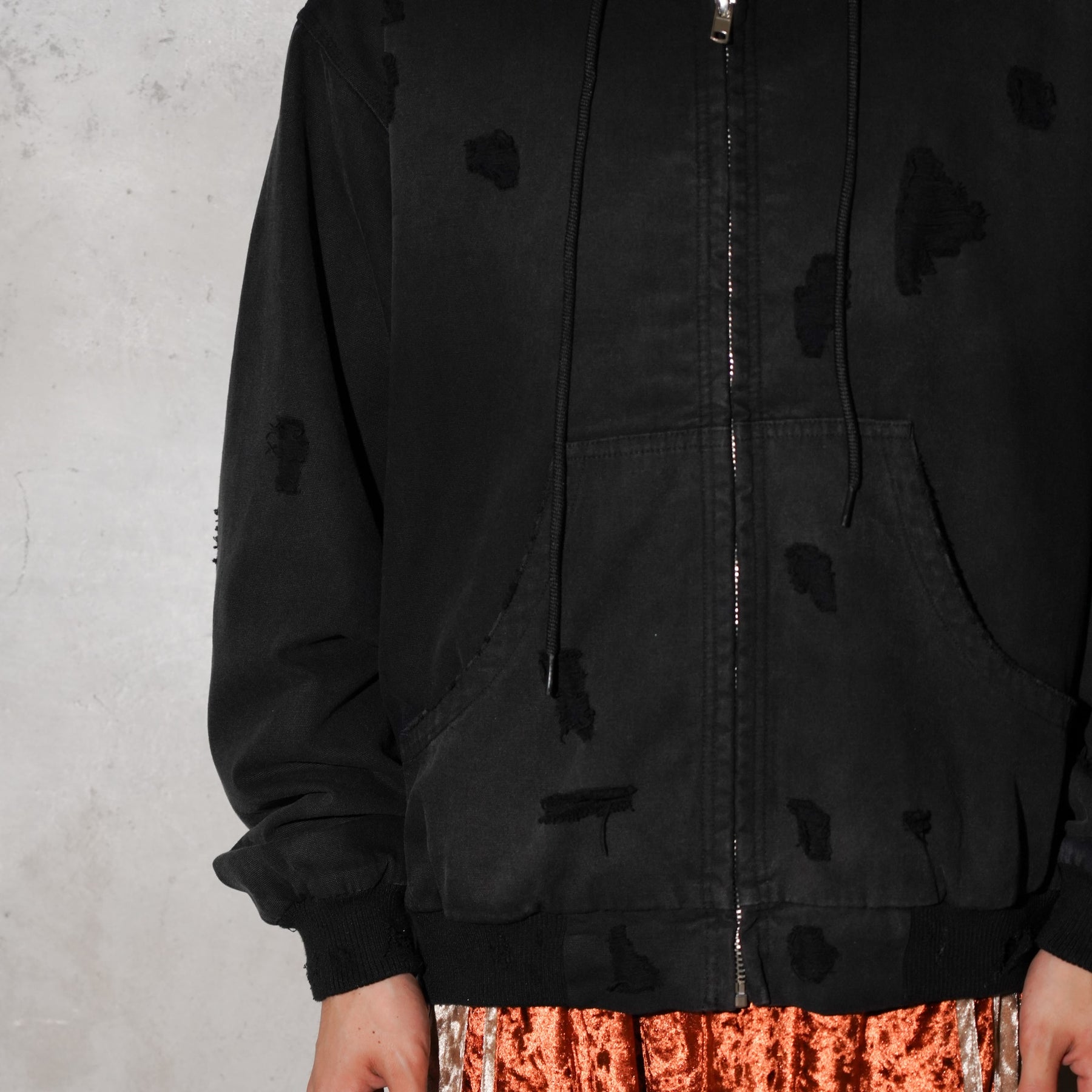THE MAGUEY / DAMAGE WORK HOODIE BLACK
