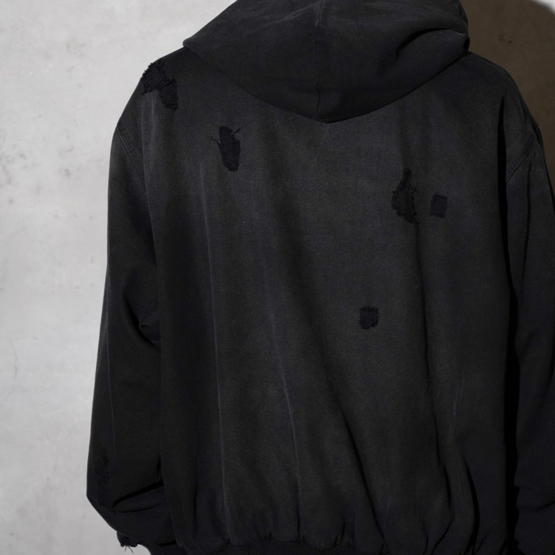 THE MAGUEY / DAMAGE WORK HOODIE BLACK