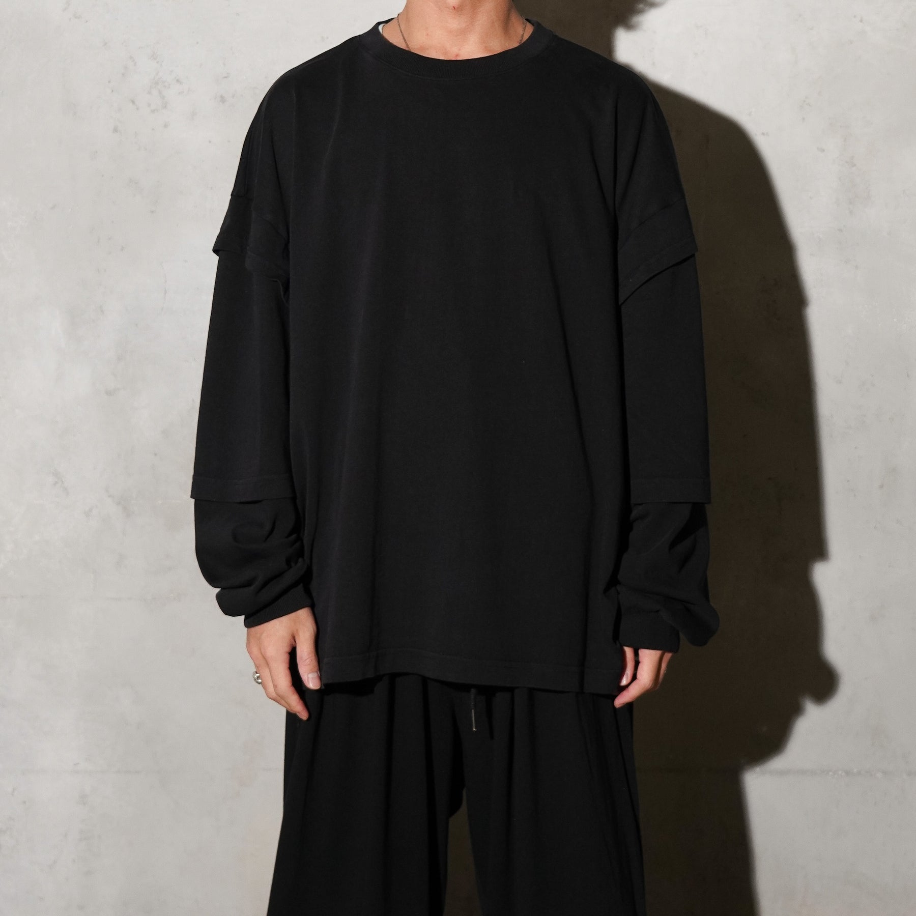 THE MAGUEY / LAYERD SLEEVE T WASHED BLACK