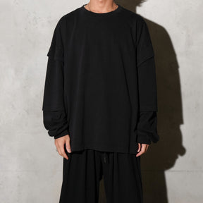 THE MAGUEY / LAYERD SLEEVE T WASHED BLACK