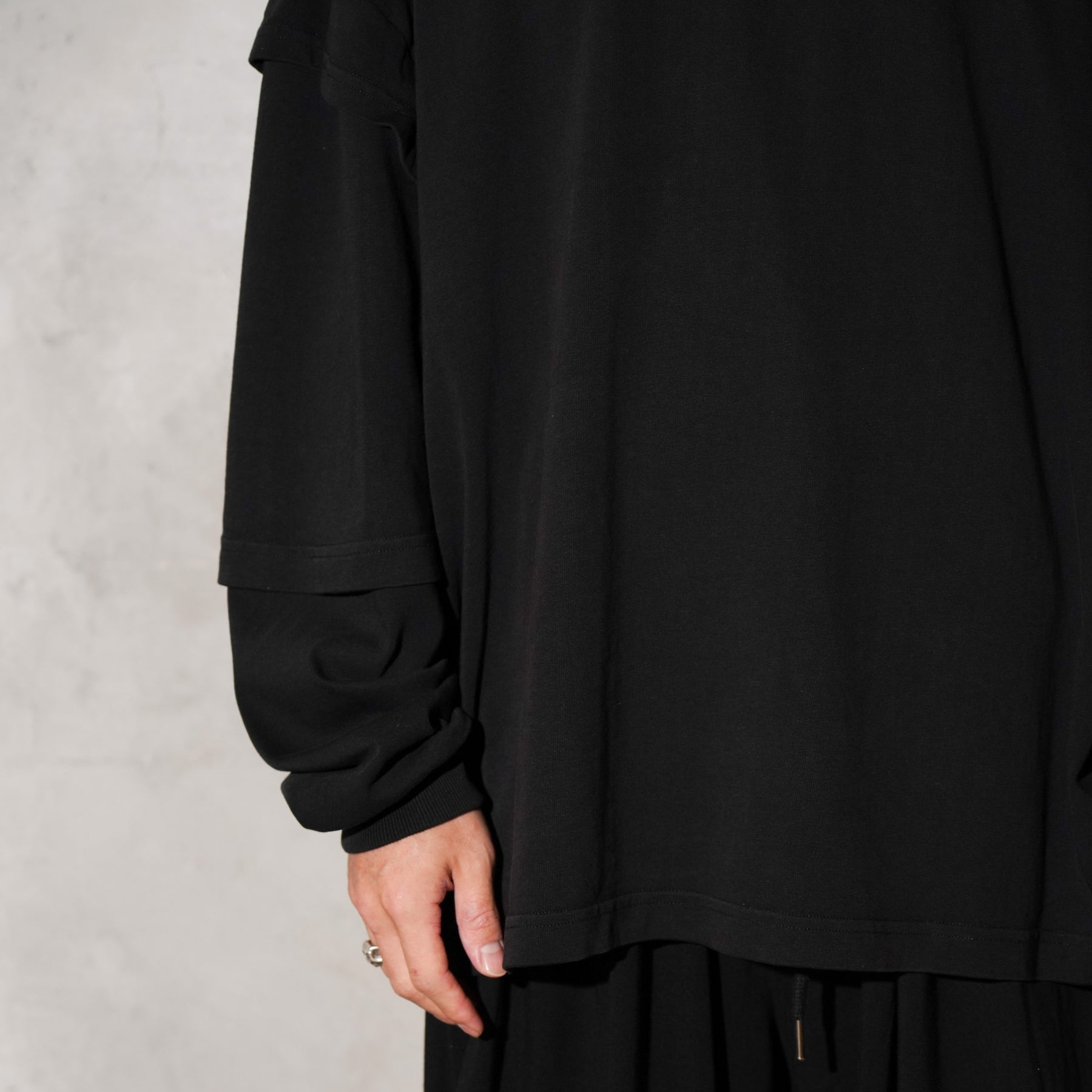 THE MAGUEY / LAYERD SLEEVE T WASHED BLACK