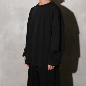 THE MAGUEY / LAYERD SLEEVE T WASHED BLACK